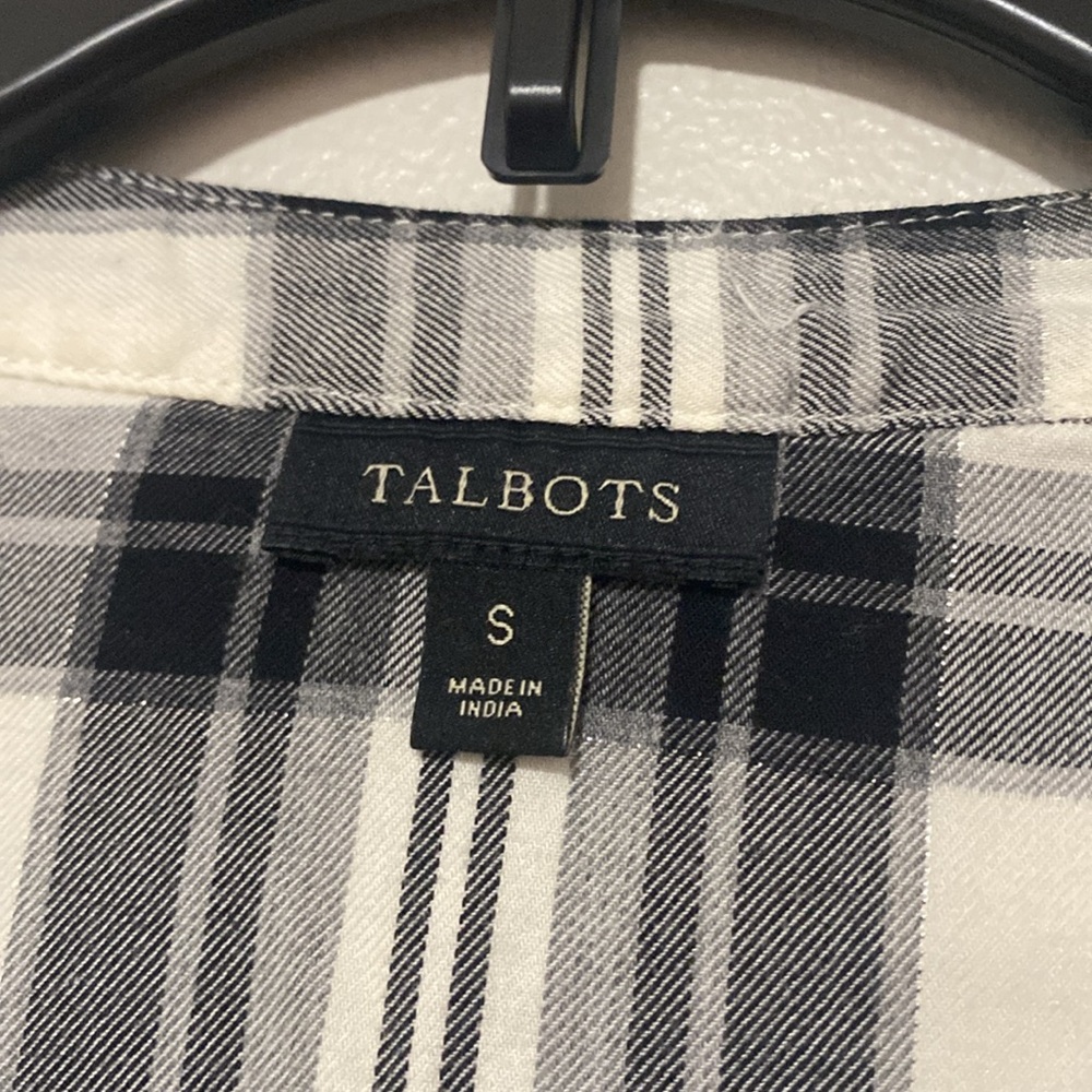 Talbots Checker Plaid Button Down Tunic Blouse - … - image 2